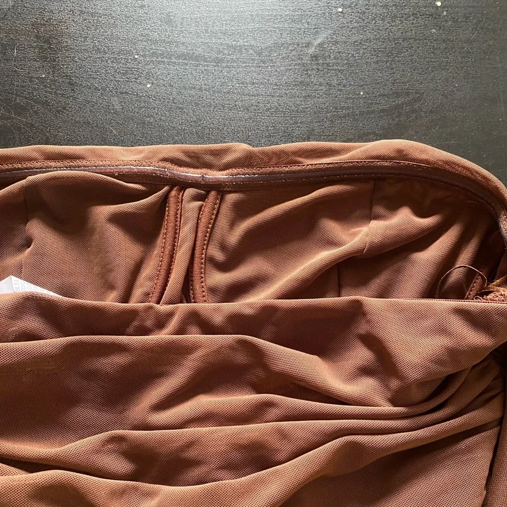 Brown Corset Off The Shoulder Top - Picture 5 of 10
